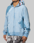 Hand Dye Shark Full Zip Hoodie - Blue