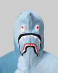 Hand Dye Shark Full Zip Hoodie - Blue