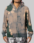 Hand Dye Shark Full Zip Hoodie - Green