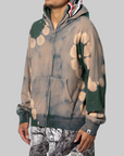 Hand Dye Shark Full Zip Hoodie - Green