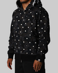 ABC Dot Shark Full Zip Hoodie - Black