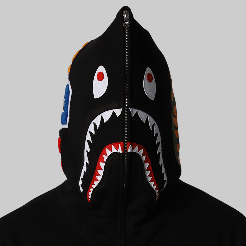 Shark Full Zip Hoodie - Black