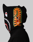 Shark Full Zip Hoodie - Black