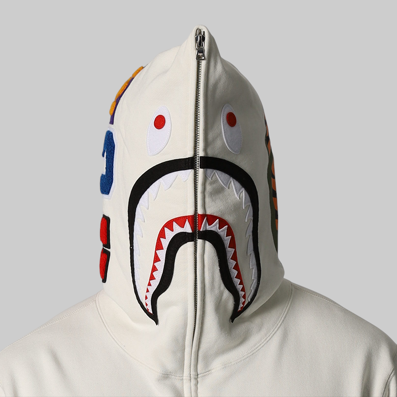 Shark Full Zip Hoodie - Ivory