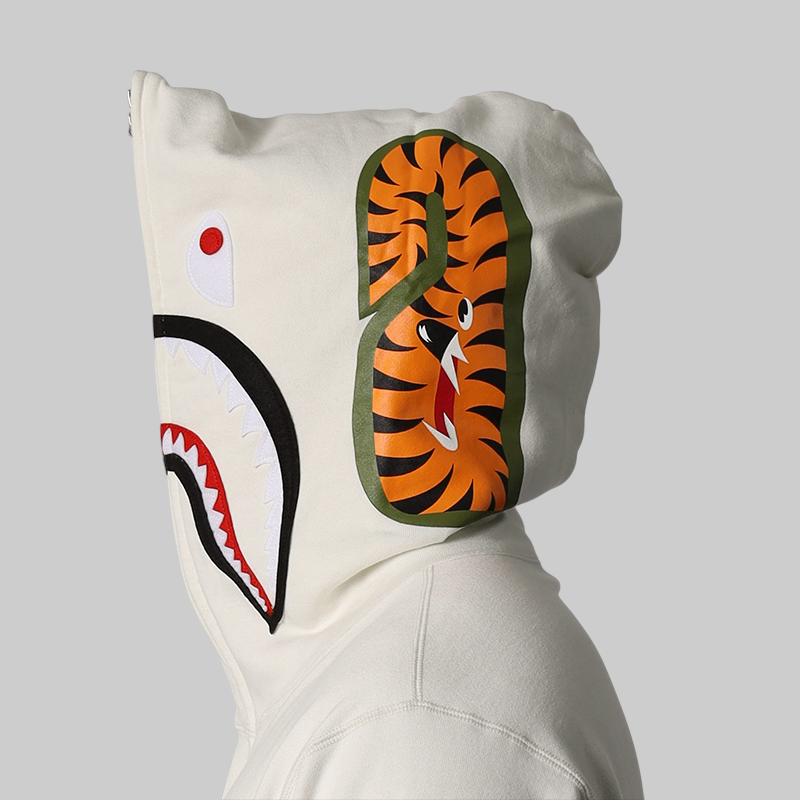 Shark Full Zip Hoodie - Ivory