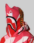 Mega ABC Camo Double Shark Relaxed Fit Hoodie - Pink