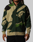 Mega ABC Camo Double Shark Relaxed Fit Hoodie - Green