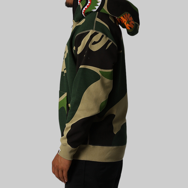 Mega ABC Camo Double Shark Relaxed Fit Hoodie - Green