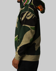 Mega ABC Camo Double Shark Relaxed Fit Hoodie - Green