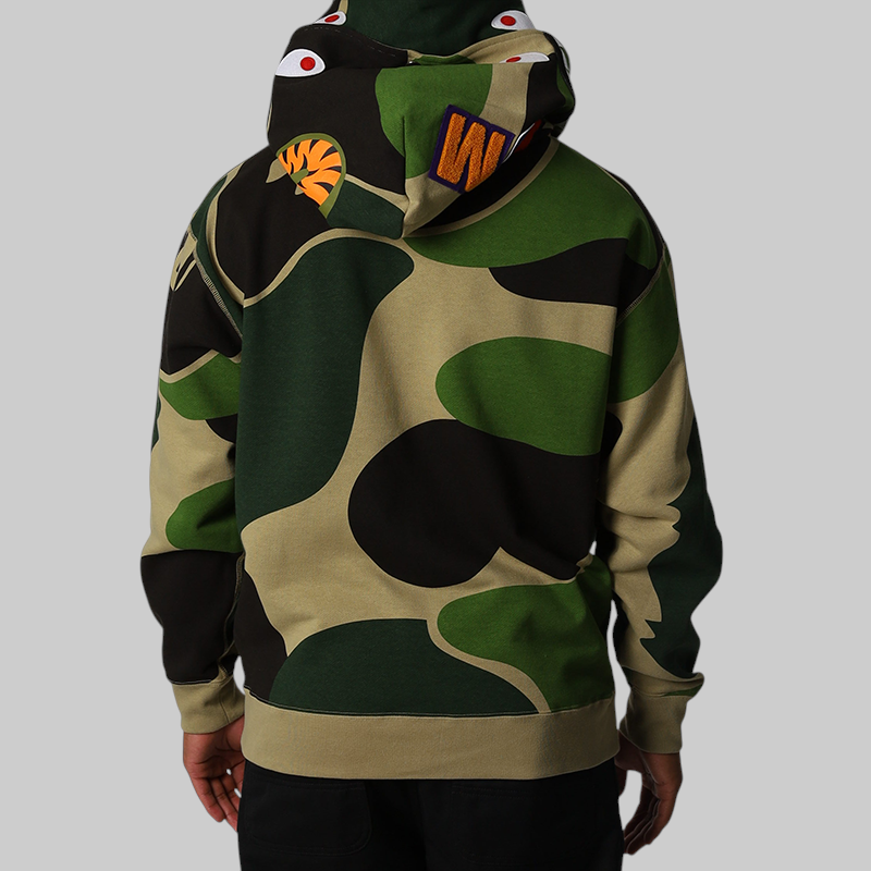 Mega ABC Camo Double Shark Relaxed Fit Hoodie - Green