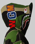 Mega ABC Camo Double Shark Relaxed Fit Hoodie - Green