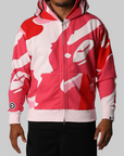 Mega ABC Camo Double Shark Relaxed Fit Hoodie - Pink