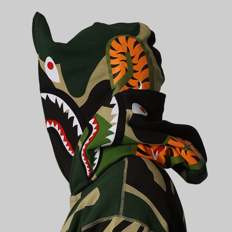 Mega ABC Camo Double Shark Relaxed Fit Hoodie - Green