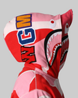 Mega ABC Camo Double Shark Relaxed Fit Hoodie - Pink