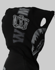 Skeleton Shark Heavy Washed Full Zip Hoodie - Black