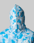 Icy Bape ABC Camo Shark Full Zip Hoodie - Sax