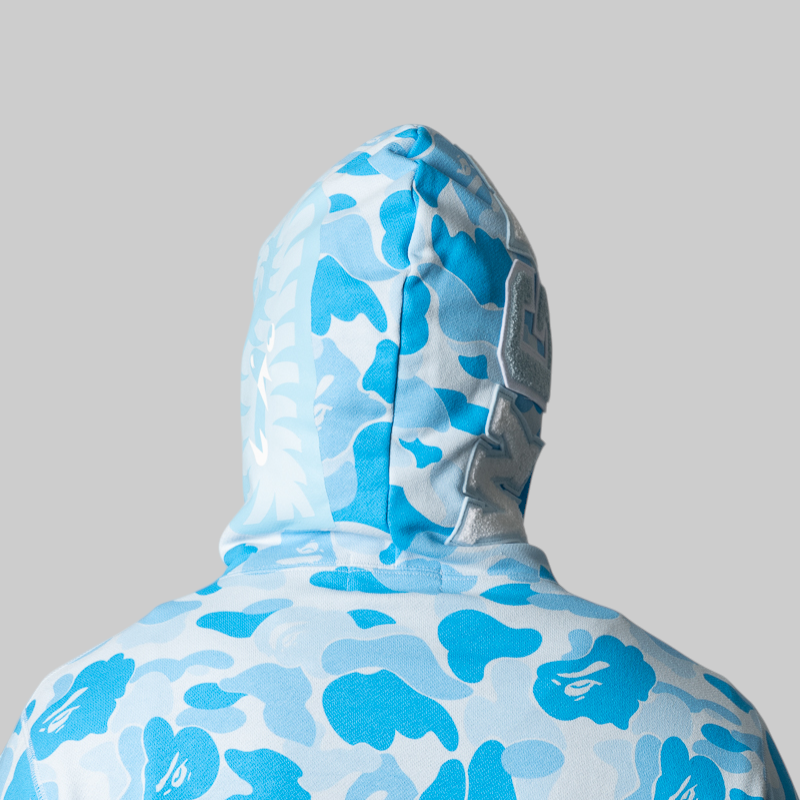 Icy Bape ABC Camo Shark Full Zip Hoodie - Sax
