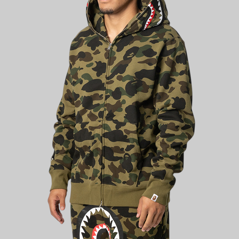 1st Camo Shark Full Zip Hoodie - Green