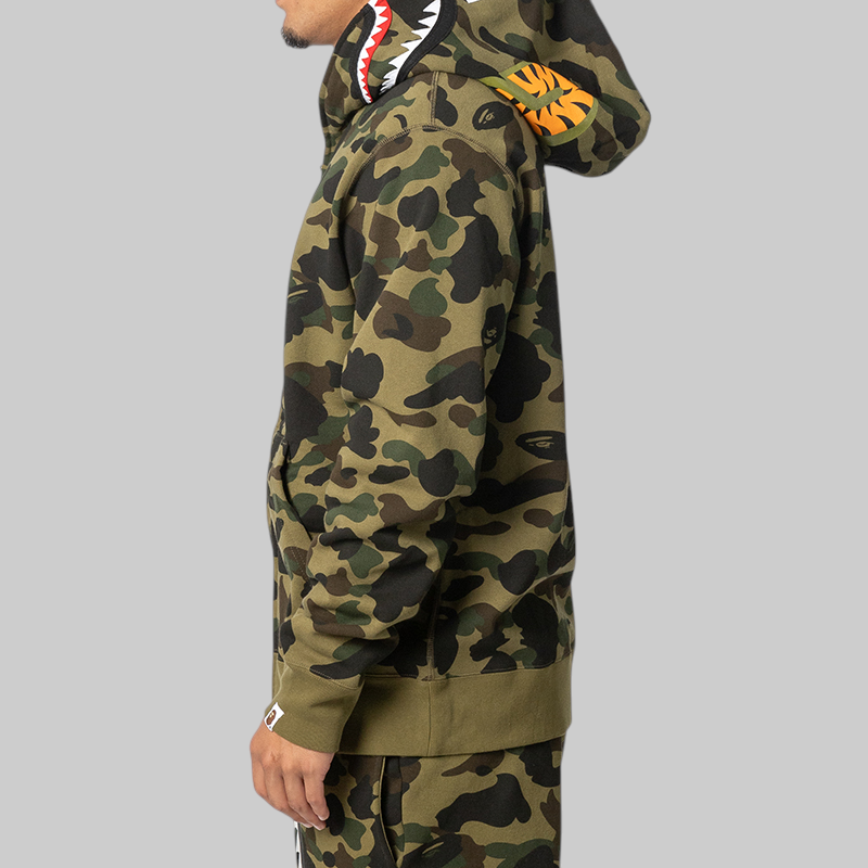 1st Camo Shark Full Zip Hoodie - Green