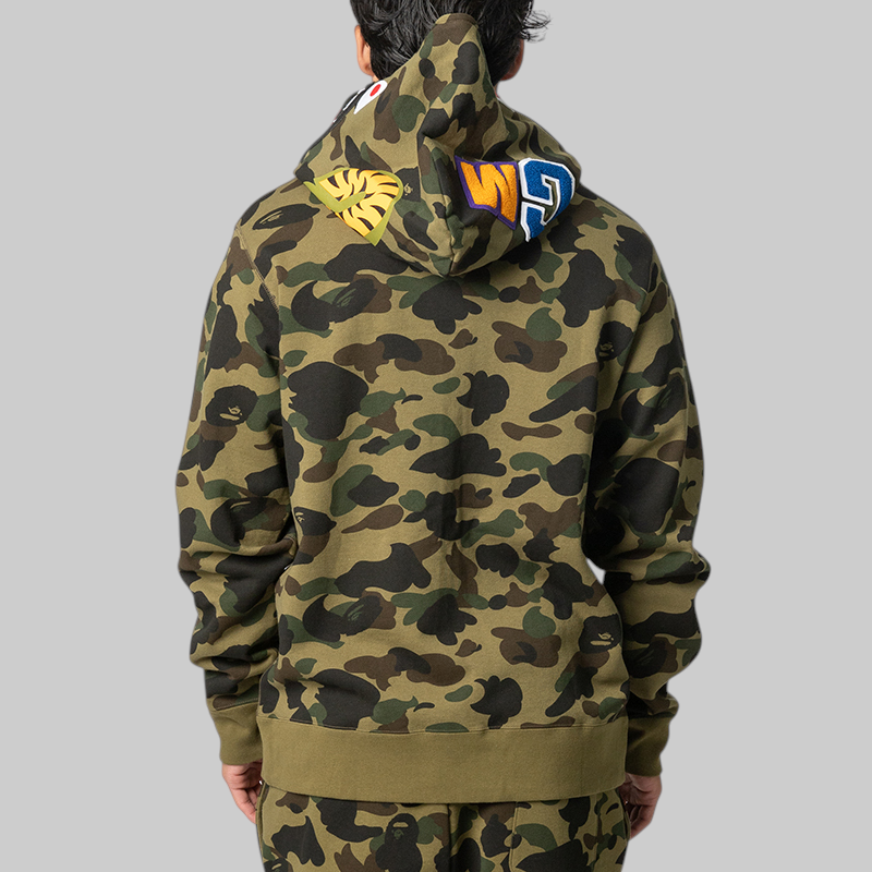 1st Camo Shark Full Zip Hoodie - Green