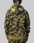 1st Camo Shark Full Zip Hoodie - Green