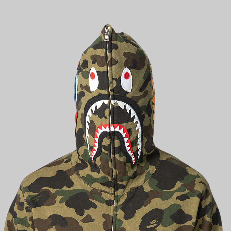 1st Camo Shark Full Zip Hoodie - Green
