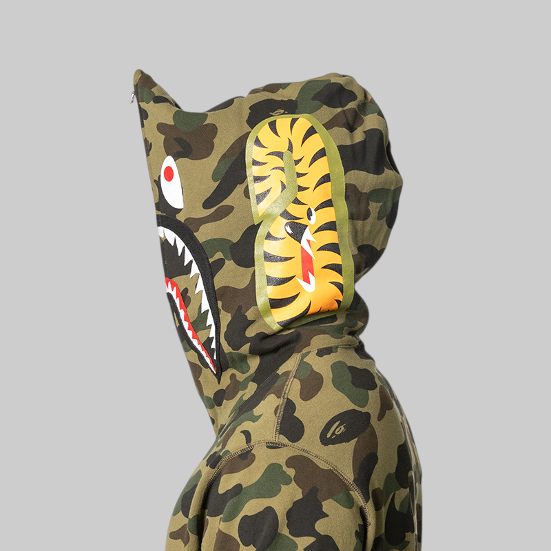 1st Camo Shark Full Zip Hoodie - Green