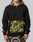 ABC Camo Shark Relaxed Fit Full Zip Hoodie - Black
