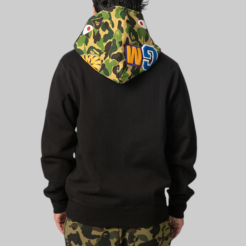 ABC Camo Shark Relaxed Fit Full Zip Hoodie - Black