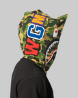 ABC Camo Shark Relaxed Fit Full Zip Hoodie - Black
