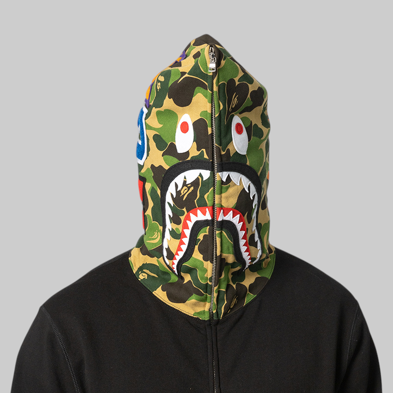 ABC Camo Shark Relaxed Fit Full Zip Hoodie - Black