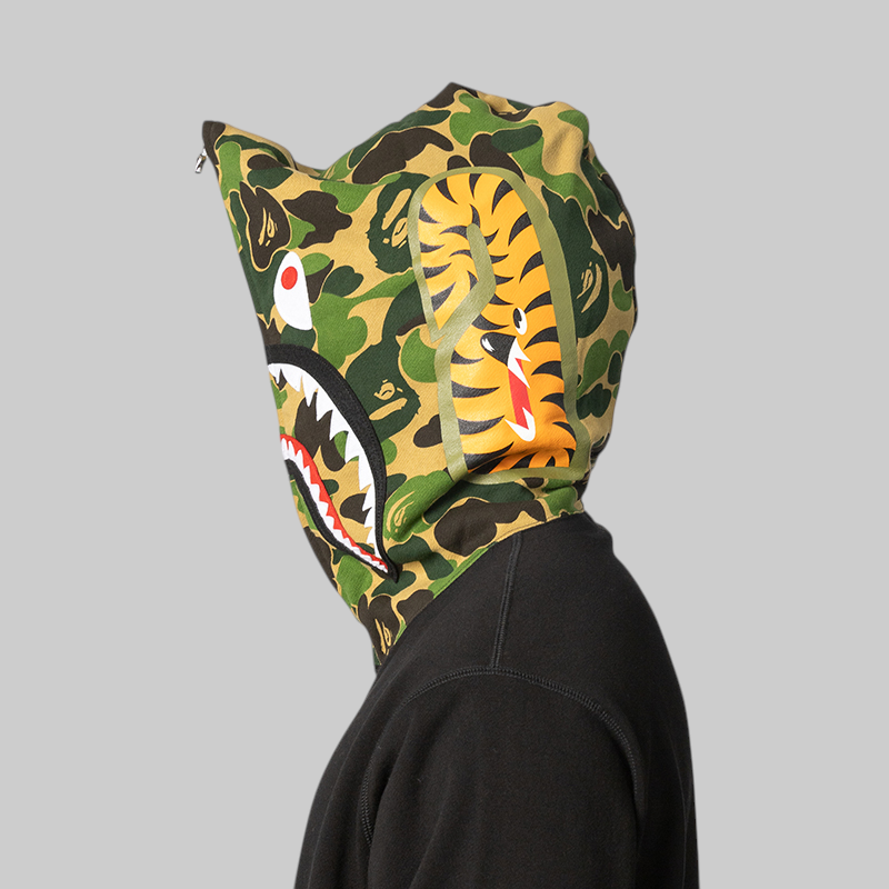 ABC Camo Shark Relaxed Fit Full Zip Hoodie - Black