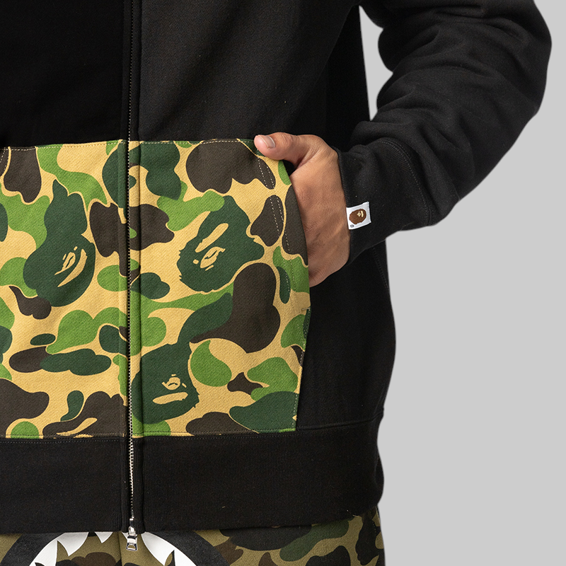 ABC Camo Shark Relaxed Fit Full Zip Hoodie - Black