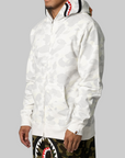 City Camo Shark Regular Fit Full Zip Hoodie - White