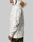 City Camo Shark Regular Fit Full Zip Hoodie - White