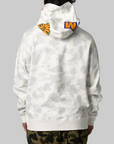 City Camo Shark Regular Fit Full Zip Hoodie - White