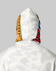 City Camo Shark Regular Fit Full Zip Hoodie - White