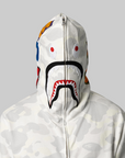 City Camo Shark Regular Fit Full Zip Hoodie - White