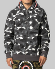 City Camo Shark Regular Fit Full Zip Hoodie - Black