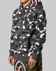 City Camo Shark Regular Fit Full Zip Hoodie - Black