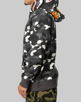 City Camo Shark Regular Fit Full Zip Hoodie - Black