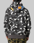 City Camo Shark Regular Fit Full Zip Hoodie - Black