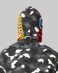 City Camo Shark Regular Fit Full Zip Hoodie - Black