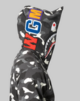City Camo Shark Regular Fit Full Zip Hoodie - Black