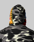 Screen Camo Shark Relaxed Fit Full Zip Hoodie - Black