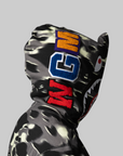 Screen Camo Shark Relaxed Fit Full Zip Hoodie - Black