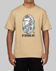 Comic Art Ape Head T-Shirt - Beige