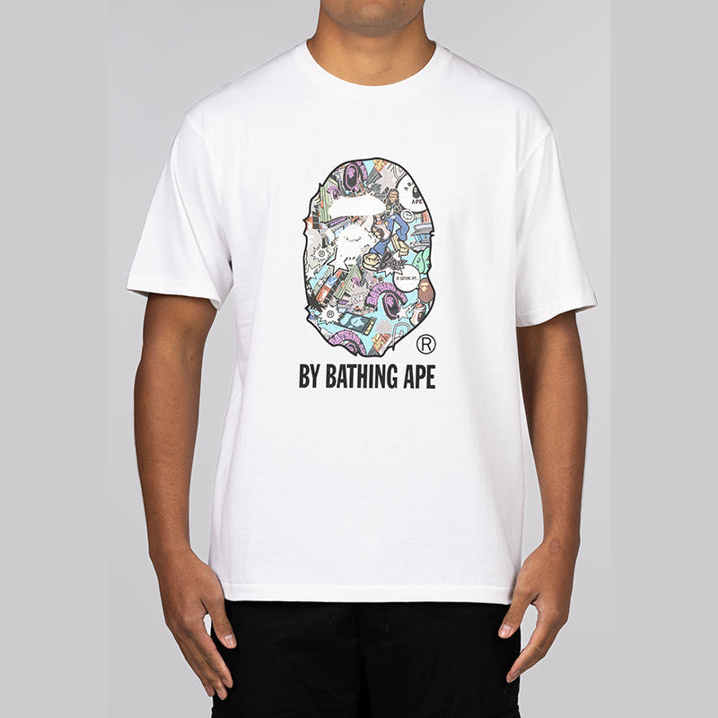 Comic Art Ape Head T-Shirt - White