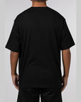 Layered College Relaxed Fit T-Shirt - Black