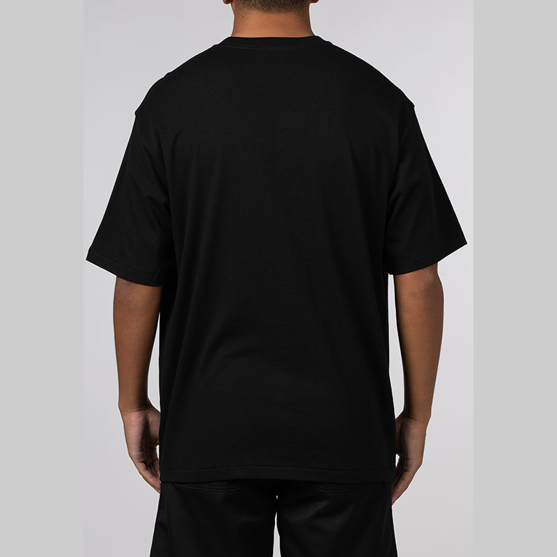 Layered College Relaxed Fit T-Shirt - Black